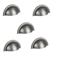 Kit 5 Puxador Shell Zen Niquel Velho 48Mm Zp4319.889 Concha