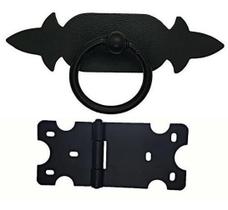 Kit 5 Puxadores Chapa Rustica + 10 Dobradiças Mexicana Preto Kit 5 Puxadores Chapa Rustica + 10 Dobradiças Mexicana Preto