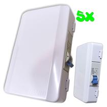 Kit 5 Quadro Caixa Sobrepor Parafusar com Disjuntor 25a Ar Condicionado Motor Portão