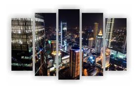 Kit 5 Quadros 1 Paisagem Cidades 108 X 67 Cm Total Mod 02