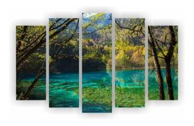 Kit 5 Quadros 1 Paisagem Cidades 108 X 67 Cm Total Mod 05