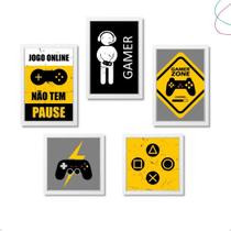 Kit 5 Quadros Decorativos Gamer Vídeo Game Kit 5 Quadros Decorativos Gamer Vídeo Game