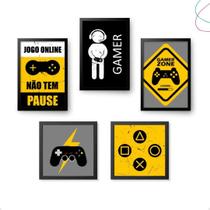 Kit 5 Quadros Decorativos Gamer Vídeo Game