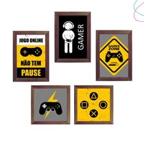 Kit 5 Quadros Decorativos Gamer Vídeo Game