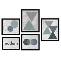 Kit 5 Quadros Decorativos Mdf Frases Amor Gratidão Sala