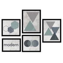 Kit 5 Quadros Decorativos MDF Geométrico para Sala Kit 5 Quadros Decorativos MDF Geométrico para Sala