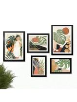 Kit 5 Quadros Decorativos Natureza Botânico