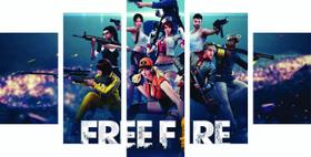 Kit 5 Quadros Mosaico Sala Free Fire 14