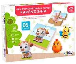 Kit 5 Quebra Cabeca Infantil Madeira Mdf Animais Da Fazenda