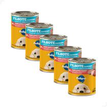 Kit 5 Ração Sache Úmida Lata Pedigree Cães 280g Patê Sabores Sabor:Carne/Frango Filhote