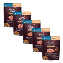 KIT 5 Ração Úmida Gran Plus Gourmet Gatos Adultos Castrado Frango Sachê 85g KIT 5 Ração Úmida Gran Plus Gourmet Gatos Adultos Castrado Frango Sachê 85g
