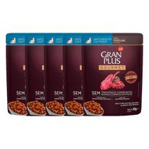 KIT 5 Ração Úmida Gran Plus Gourmet Gatos Castrados Ovelha Sachê 85g KIT 5 Ração Úmida Gran Plus Gourmet Gatos Castrados Ovelha Sachê 85g