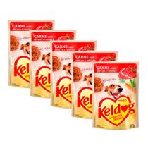 Kit 5 Ração Úmida para Cachorro Keldog Sabor Carne com Ervilha e Cenoura em Sachê 100g