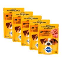 Kit 5 Ração Úmida para Cachorro Pedigree Adulto Sabor Cordeiro ao Molho em Sachê 100g