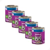 Kit 5 Ração Úmida para Gatos Adultos WHISKAS Lata Patê 290g Sabor:Frango Kit 5 Ração Úmida para Gatos Adultos WHISKAS Lata Patê 290g Sabor:Frango