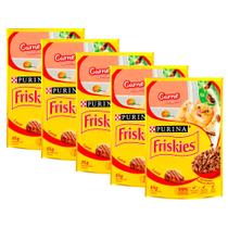 Kit 5 Ração Úmida para Gatos Friskies Adultos Sabor Carne ao Molho em Sachê 85g