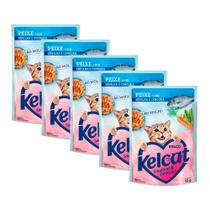 Kit 5 Ração Úmida para Gatos Kelcat Sabor Peixe com Ervilha e Cenoura em Sachê 85g Kit 5 Ração Úmida para Gatos Kelcat Sabor Peixe com Ervilha e Cenoura em Sachê 85g