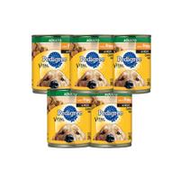 Kit 5 Ração Úmida Pedigree Lata Cães Ad. Frango ao Molho 290g