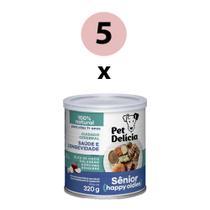 KIT 5 Ração Úmida Pet Delícia Cães Senior Happy Oldies 320g KIT 5 Ração Úmida Pet Delícia Cães Senior Happy Oldies 320g