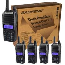 Kit 5 Rádios Comunicador Walk Talk Baofeng Dual Band Uv-82