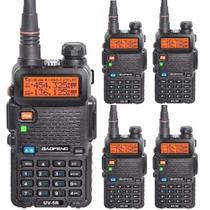 Kit 5 Rádios Comunicadores Ht Dual Band Uhf Vhf Uv-5R