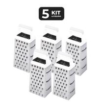 Kit 5 ralador inox 4 faces 7" branco