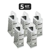 Kit 5 ralador inox 4 faces 9" branco