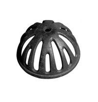 Kit 5 Ralo Grelha Abacaxi Semiesférico 100 Mm Ferro Fundido