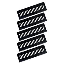 Kit 5 Ralo Grelha Com Caixilho Aço Galvanizado Preto 15x50cm