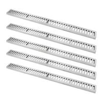 Kit 5 Ralo Grelha Linear Caixilho Alumínio Escovado 10x100cm