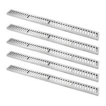 Kit 5 Ralo Grelha Linear Caixilho Alumínio Escovado 15x100cm Kit 5 Ralo Grelha Linear Caixilho Alumínio Escovado 15x100cm