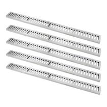 Kit 5 Ralo Grelha Linear Caixilho Alumínio Polido 10x100cm
