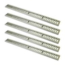 Kit 5 Ralo Grelha Linear Caixilho Em Alumínio Bege 15x100cm