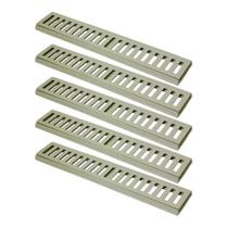 Kit 5 Ralo Grelha Linear Caixilho Em Alumínio Bege 20x50cm