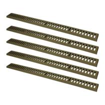 Kit 5 Ralo Grelha Linear Caixilho Em Alumínio Fendi 15x100cm