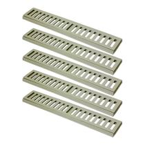 Kit 5 Ralo Grelha Linear com Caixilho Alumínio Bege 8x50cm GDA Industria e Distribuidora de Fundidos Kit 5 Ralo Grelha Linear com Caixilho Alumínio Bege 8x50cm GDA Industria e Distribuidora de Fundidos