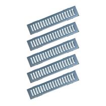 Kit 5 Ralo Grelha Linear e Caixilho Aço Galvanizado 10x50cm