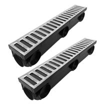 Kit 5 Ralos 8x50 Grelha Aberta Em Alumínio Para Quintal Kit 5 Ralos 8x50 Grelha Aberta Em Alumínio Para Quintal