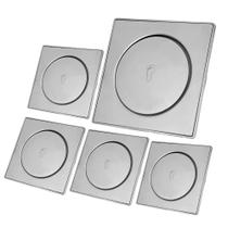 Kit 5 Ralos Click Inteligente Aço Inox Clic 10x10 Banheiro Pop Up Lavabo