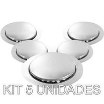 Kit 5 Ralos Click Inteligente Redondo para Banheiro Veda Cheiro 10x10cm Inox