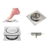 kit 5 Ralos Inteligente Click Pop Up 10x10 Inox Invisivel