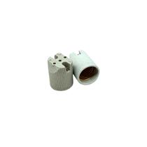 Kit 5 Recepitaculo Bocal Soquete em Cerâmica Louça Cônico Modelo E27 Cor Cinza
