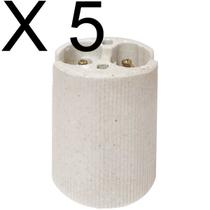 Kit 5 receptaculo bocal soquete e40 porcelana para lampada