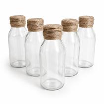 Kit 5 Recipientes de Vidro 100ml com Tampa Artesanato Sisal Kit 5 Recipientes de Vidro 100ml com Tampa Artesanato Sisal