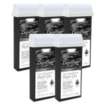 Kit 5 Refil Cera Depilatoria Corporal Profissional Depilação Roll On Depilflax Negra 100g