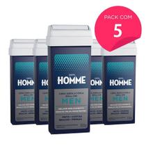 Kit 5 Refil Cera Depilatória Depil Homme Maculino Deo 100g Kit 5 Refil Cera Depilatória Depil Homme Maculino Deo 100g