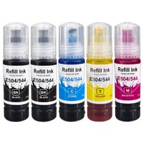 Kit 5 Refil de Tinta Colorido T504 544 Compatível para L4150 L4160 L6161 L6171 L6191 Kit 5 Refil de Tinta Colorido T504 544 Compatível para L4150 L4160 L6161 L6171 L6191