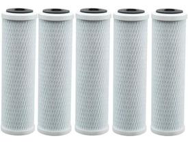 Kit 5 Refil Filtro 9.3/4 Carbon Block Carvão Ativado Carcaça