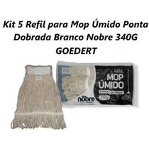 Kit 5 Refil Para Mop Úmido Ponta Dobrada Branco Nobre 290G