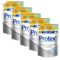 Kit 5 Refil Sabonete Líquido Protex Limpeza Profunda 900ml